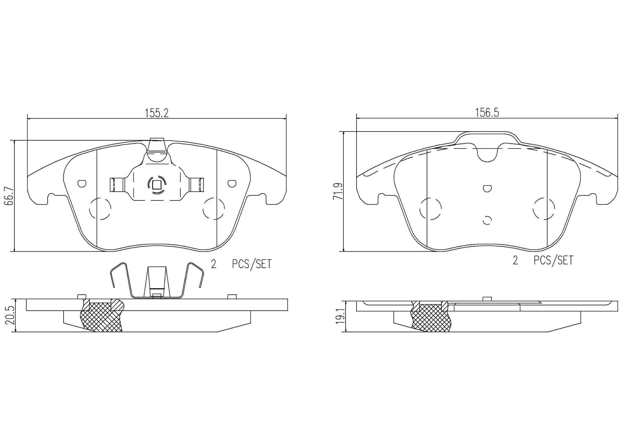 Land Rover Volvo Disc Brake Pad Set - Front (Ceramic) LR027309 - Brembo P24076N